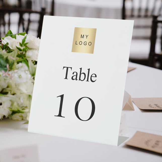 Signe De Table Numéro de tableau du logo de l'entreprise noir (Créateur téléchargé)