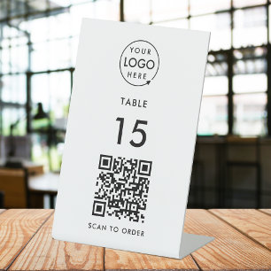 Signe De Table Numéro de tableau QR Code Restaurant Café Scan to 