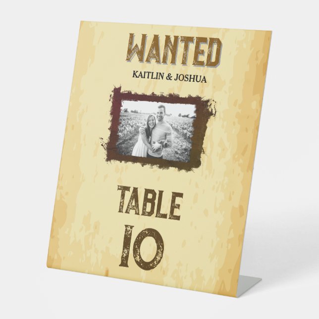 Signe De Table Numéro de tableau Recherché 🤠 Cowboy Mariage (Recto)