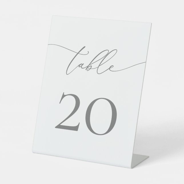 Signe De Table Numéro minimaliste de la table gris argenté Signal (Recto)