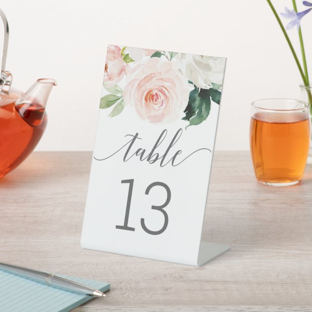 Signe De Table Numéros de table Mariage de fleurs blanches (In SItu)