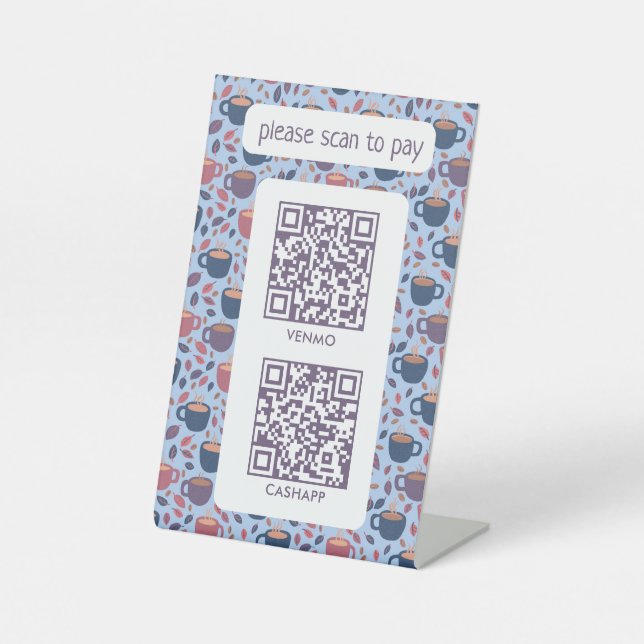 Signe De Table NUMÉROTER POUR PAYER LES CODES QR Café Espresso (Recto)