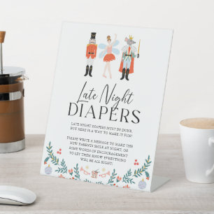 Signe De Table Nutcracker Late Night Diaper Baby shower de Noël