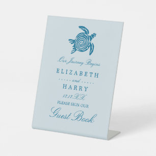 Signe De Table Ocean Sea Turtle, Sea Blue Beach Wedding