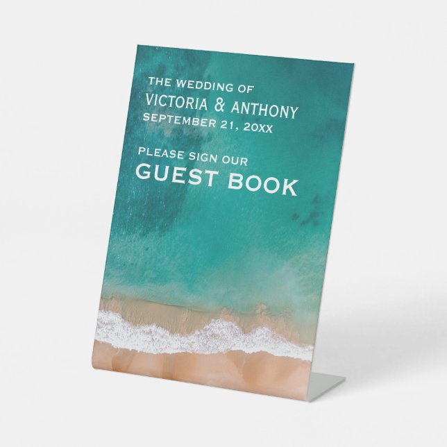 Signe De Table Ocean Wave, Mariage plage (Recto)