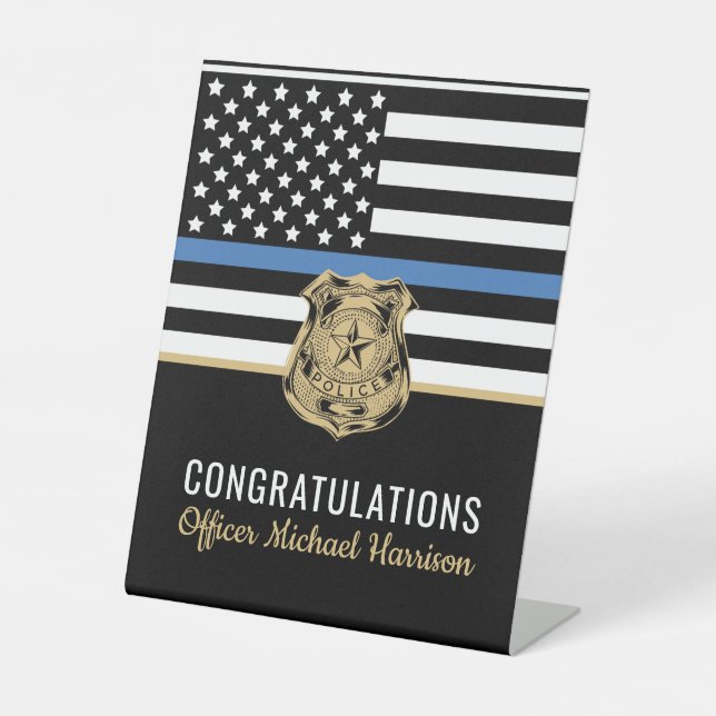 Signe De Table Officier de la Police Academy Félicitations (Recto)