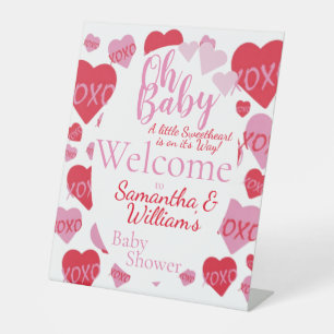 Signe De Table Oh Baby Baby shower chérie Blanc Bienvenue