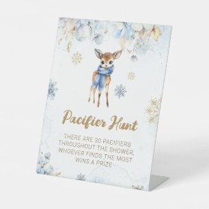 Signe De Table Oh Deer Winter Baby Boy Shower Pacifier chasse jeu