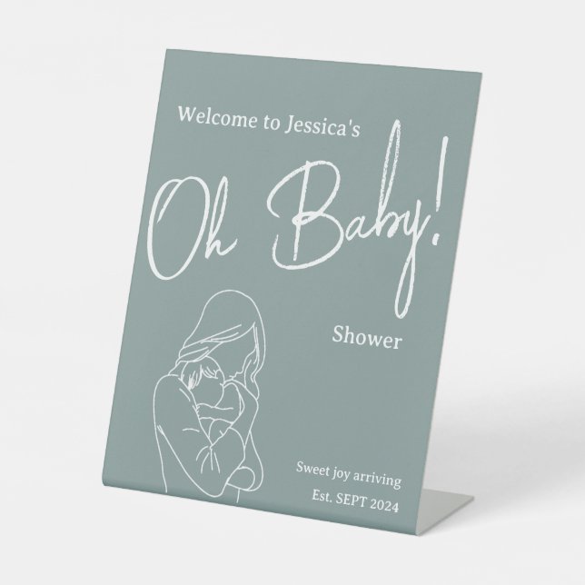 Signe De Table "Oh mon bébé !" Invitation baby shower 2024 (Recto)