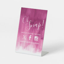 Oh snap hashtag mariage rose rouge art moderne