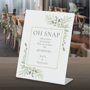 Signe De Table Oh Snap Mariage aquarelle verdure
