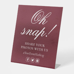 Signe De Table Oh Snap Social Media Chic Modern Mariage Événement