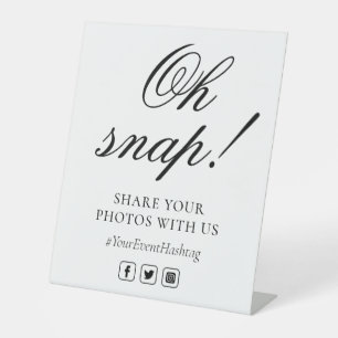 Signe De Table Oh Snap Social Media Chic Modern Mariage Événement
