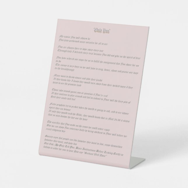 Signe De Table Only You (Recto)