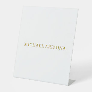 Signe De Table Or & Blanc Minimaliste Simple Moderne
