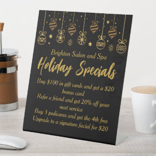Signe De Table Or Spécial Noir Chic pour les Fêtes d'Affaires