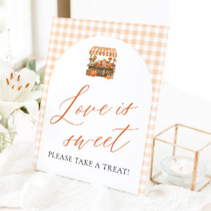 Signe De Table Orange d'automne Frais du Marché L'amour est doux