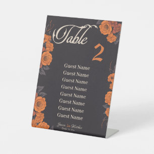 Signe De Table Orange Flowers tableau individuel