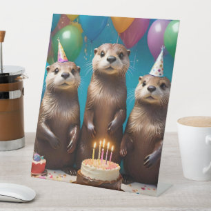 Signe De Table Otter Triplets Anniversaire,