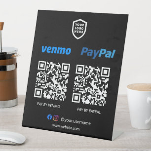 Signe De Table Paiement de code QR   Venmo & Paypal Scan pour pay