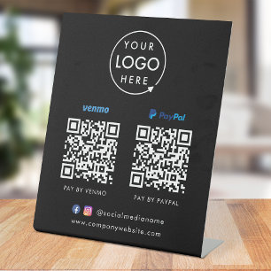 Signe De Table Paiement de code QR   Venmo Paypal Scan pour payer
