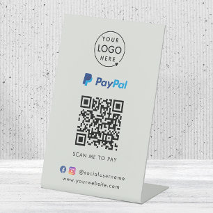Signe De Table Paiement du code QR Paypal Analyser pour payer l
