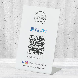 Signe De Table Paiement du code QR Paypal   Analyser pour payer l