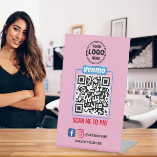 Signe De Table Paiement du code QR Venmo Analyse de la masse po