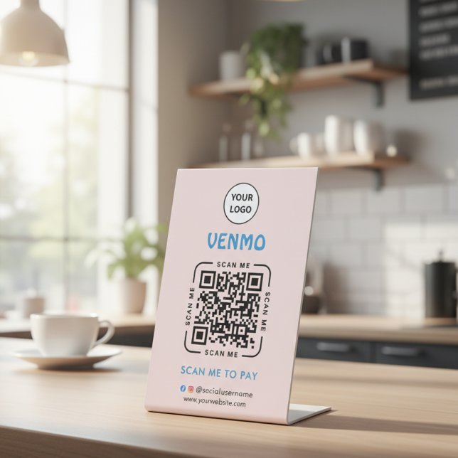 Signe De Table Paiement par code QR Venmo | Scannez pour payer le (Créateur téléchargé)