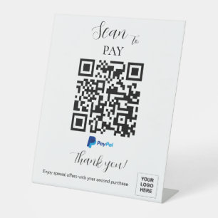 Signe De Table Paiement personnalisé Code QR moderne