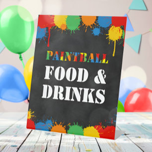 Signe De Table Paintball Splatt Nourriture Anniversaire Garçons