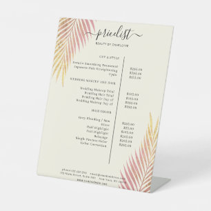 Signe De Table Palm Leafy Salon Tarifs