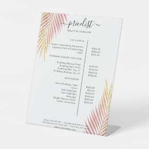 Signe De Table Palm Leafy Salon Tarifs