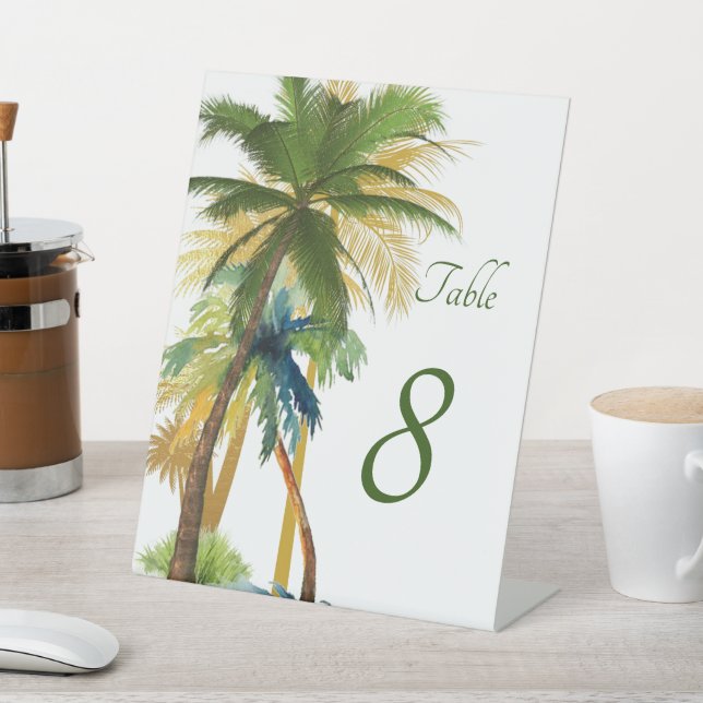 Signe De Table Palm Tree Beach Wedding Table (In SItu)