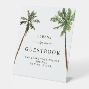 Signe De Table Palm Tree Boho Tropical Minimal Mariage Guestbook