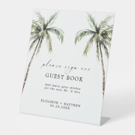 Signe De Table Palm Tree Tropical | Livre d'invité Mariage minima