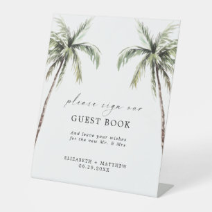 Signe De Table Palm Tree Tropical Livre d'invité Mariage minima