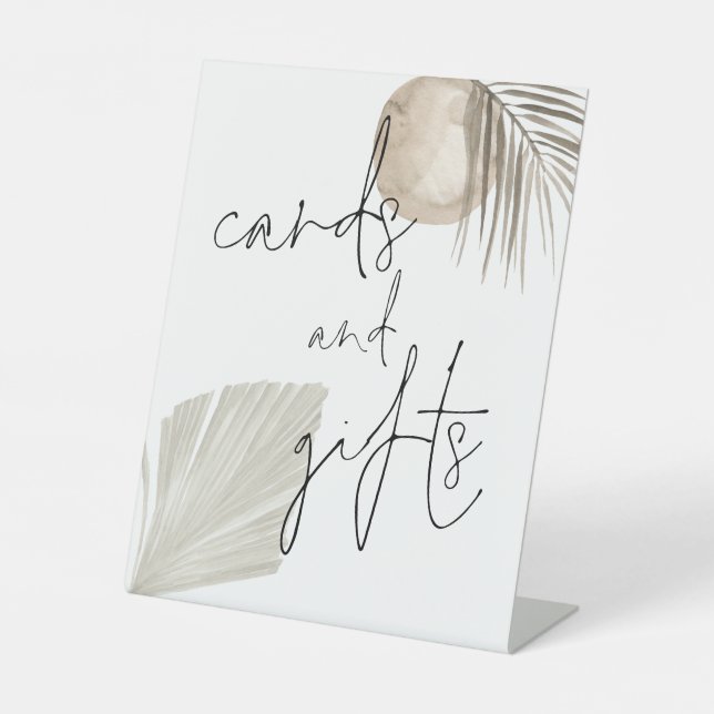 Signe De Table Pampas Grass Cards Cadeaux Script Mariage (Recto)