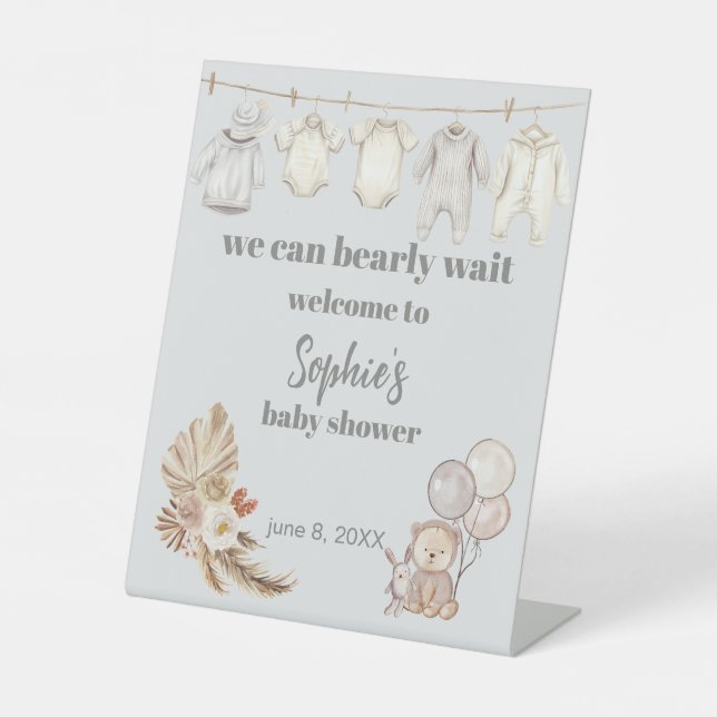 Signe De Table Pampas Rustique Boho Nous Pouvons Attendre Plus D' (Recto)