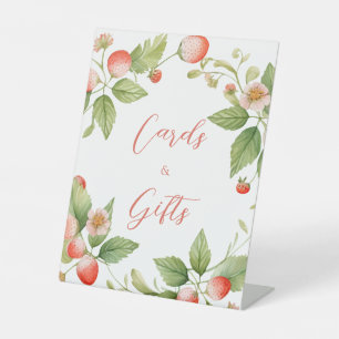 Signe De Table Pancarte Cartes et Cadeaux Baies Sucrées Fraise
