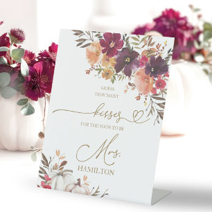 Signe De Table Pancarte Combien de Baisers pour une Baby Shower d
