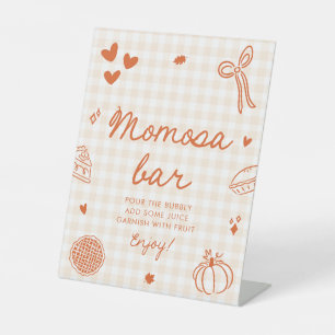 Signe De Table Pancarte de bar à Mimosa Cutie Pie à carreaux oran