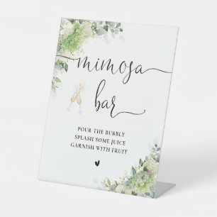Signe De Table Pancarte de bar à Mimosa pour mariage avec hortens