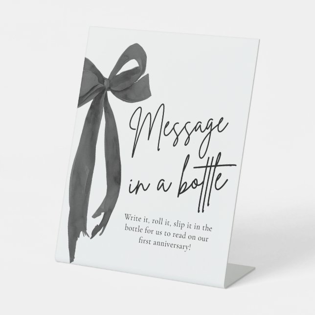Signe De Table Pancarte de jeu de message moderne avec un nœud no (Recto)