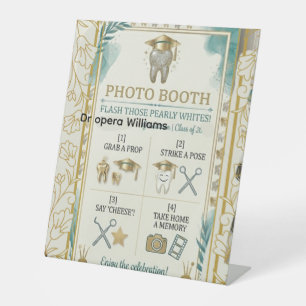 Signe De Table Pancarte de photomaton d'hygiène dentaire sarcelle