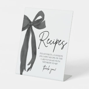 Signe De Table Pancarte de recettes de nœud noir moderne Elle fai
