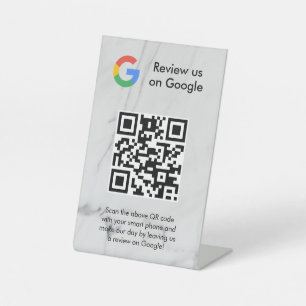 Signe De Table Pancarte de tablette de code QR de critiques Googl