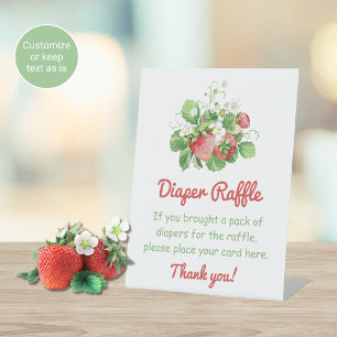 Signe De Table Pancarte de tirage au sort de couches pour baby sh