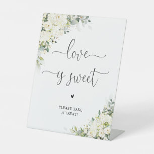 Signe De Table Pancarte Fleurs Blanches Mariage Amour Est Doux