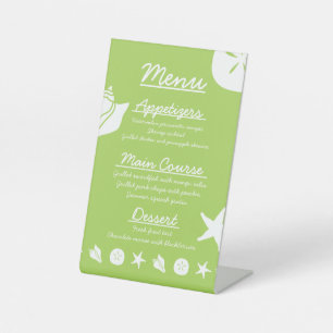 Signe De Table Pancartes de piédestal Coquillages d'été en pérido